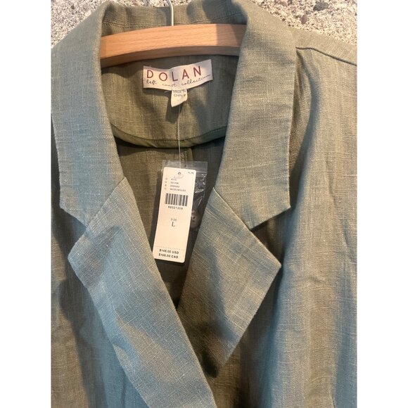 Dolan Olive Green Double-Breasted Blazer With Button Cuff Details & Notched Lape - Picture 3 of 11